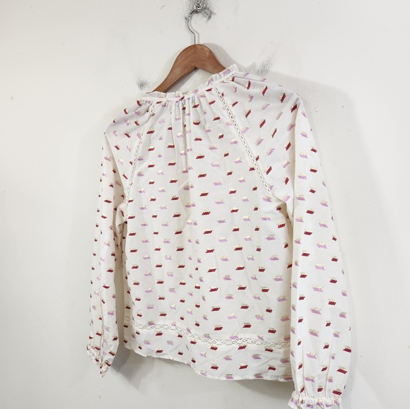 J. Crew White and Pink Patterned Blouse - Picture 5 of 8